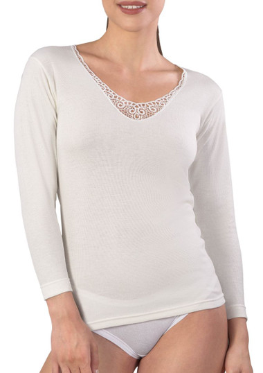 Maglia manica lunga donna in lana e cotone MMDB101 MABRAT