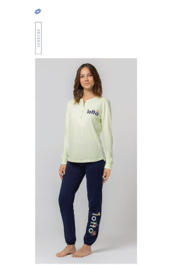 Pigiama donna lungo in cotone estivo LP5233 LOTTO