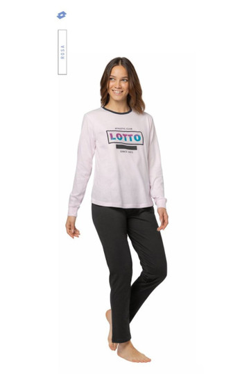 Pigiama donna lungo in cotone estivo LP5236 LOTTO