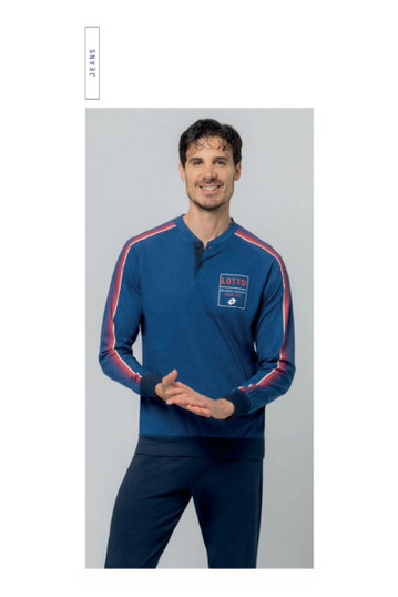 Pigiama Uomo Lungo Lotto LP1221 in Cotone Jersey Leggero Estivo