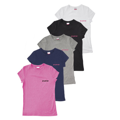Maglia Donna Manica Corta in 100% Cotone  Lotto LA1011 con Logo