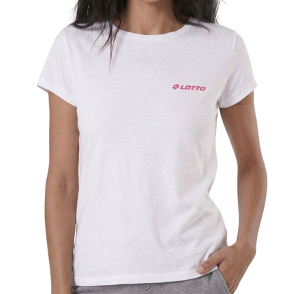 Maglia Donna Manica Corta in 100% Cotone  Lotto LA1011 con Logo