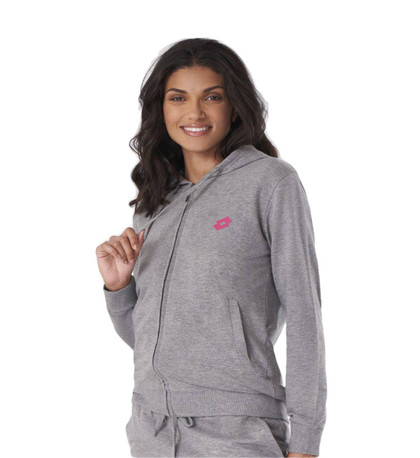 Maglia Donna Full Zip Cappuccio Manica Lunga Lotto LA1019 in Cotone