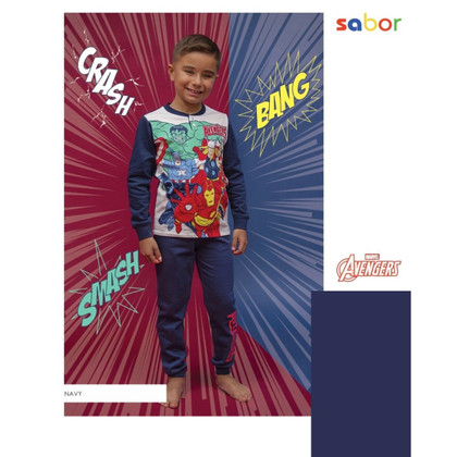 Pigiama bambino in cotone felpato MV40M7623 AVENGERS SABOR