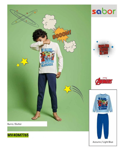 Pigiama bambino lungo in cotone estivo MV40M7765 AVENGERS