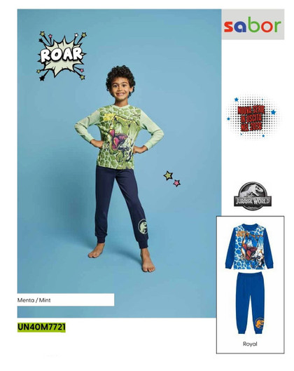 Pigiama bambino lungo in cotone estivo UN40M7721 JURASSIC