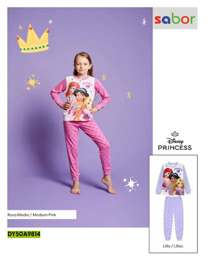 Pigiama bambina lungo in cotone estivo  DY50A9814 PRINCESS