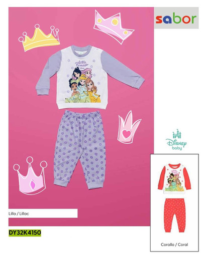 Pigiama neonaata lungo in cotone estivo DY32K4150 PRINCESS