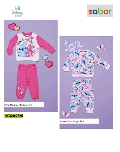 Pigiama neonaata lungo in cotone estivo DY32A9725 STITCH