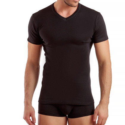 3 Pezzi Maglia Enrico Coveri Uomo Scollo a V Mezza Manica ET1201 Cotone Interlock
