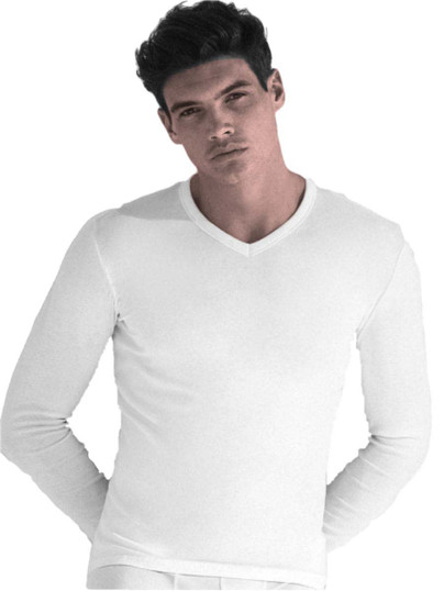 Enrico Coveri ET1203 Maglia Uomo Scollo V Manica Lunga Cotone Interlock - 3 Pz