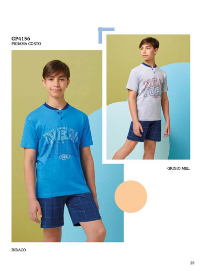 Pigiama corto ragazzo in cotone estivo GP4156 IL GRANCHIO