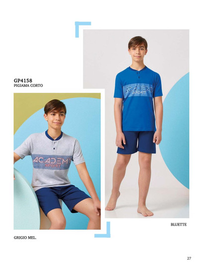 Pigiama corto ragazzo in cotone estivo GP4158 IL GRANCHIO