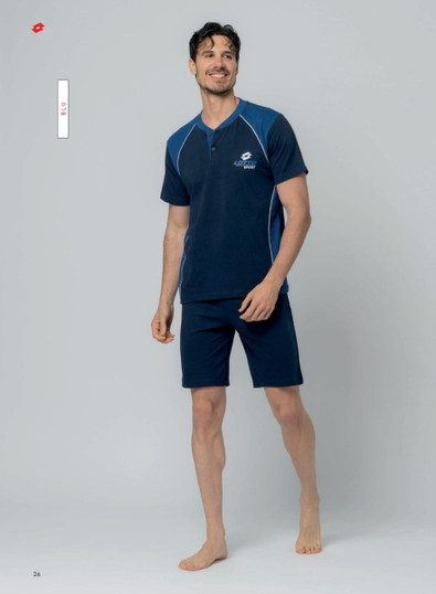 Lotto  Pigiama Uomo corto mezza manica in cotone estivo LP1232