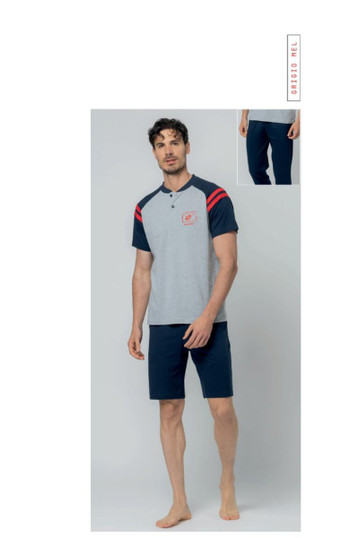 Lotto  Pigiama Uomo corto in cotone estivo 3Pezzi LP1233T