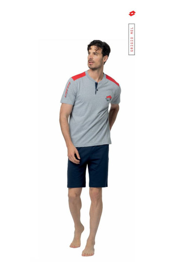 Lotto  Pigiama Uomo corto in cotone estivo mezza manica LP1235