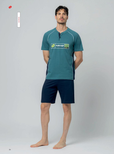 Lotto  Pigiama Uomo corto in cotone estivo mezza manica LP1237