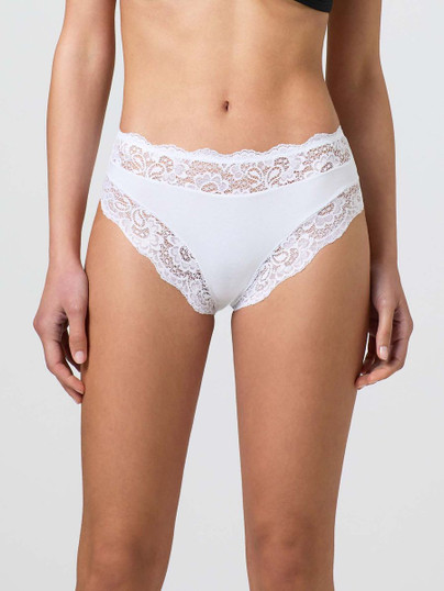 Jadea (6 Pezzi) Slip Donna vita media con Pizzo in Cotone Modal 742