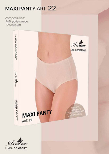 Andra Maxy Panty donna (6 pezzi) vita alta traspirante e antibatterico Linea comfort 22