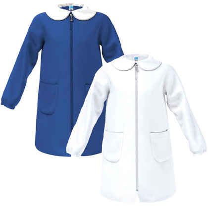 Grembiule Scuola Elementare Bambina Senza Ricamo con abbottonatura Cerniera Zip Siggi