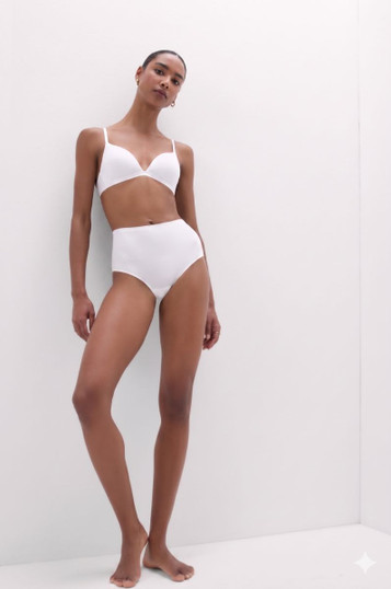 JADEA (3 pezzi) 8025 Perizoma Donna taglio laser vita alta invisibile in cotone