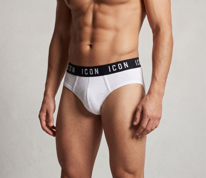 ICON (3 pezzi) Slip Uomo in cotone bielastico con elastico esterno logato  IMU04