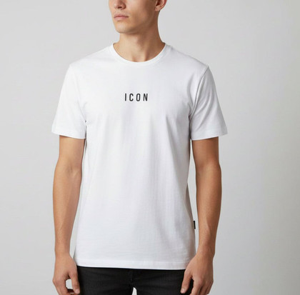 ICON IMU01 Maglia Uomo Mezza Manica Cotone Bielastico con Logo a Contrasto
