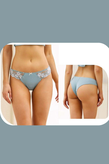 JADEA Brasiliana donna (6pezzi) in cotone elasticizzato con inserti in pizzo 6649