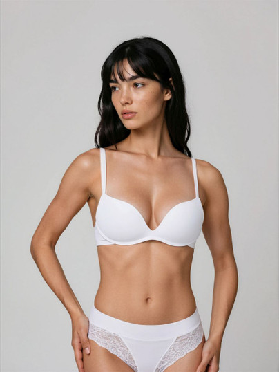 Jadea Reggiseno super push up in micorfibra, senza ferretto e coppa imbottita Fiamma