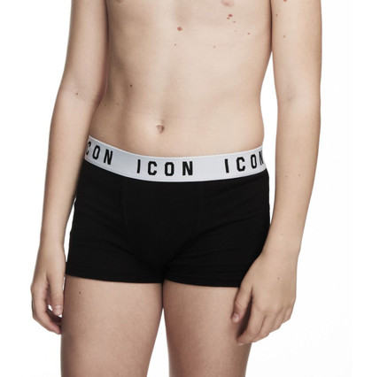 ICON (3 pezzi) Boxer ragazzo in cotone elasticizzato con logo a contrasto 001733