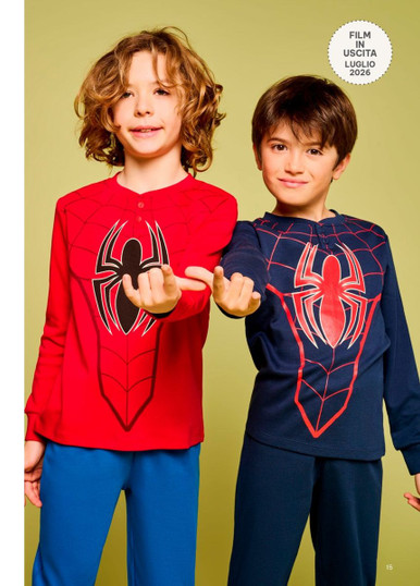 SPIDERMAN Pigiama bambino manica lunga in cotone interlock MV40M7801