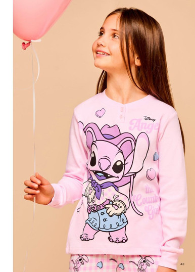 STITCH Pigiama bambina manica lunga in cotone interlock DY50L8958 SABOR