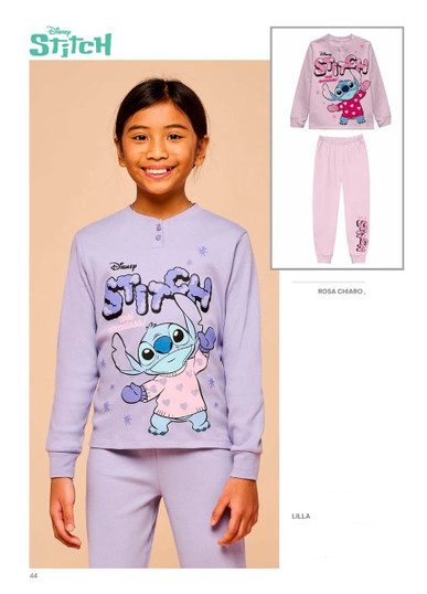 STITCH Pigiama bambina manica lunga in cotone interlock DY50L8960 SABOR