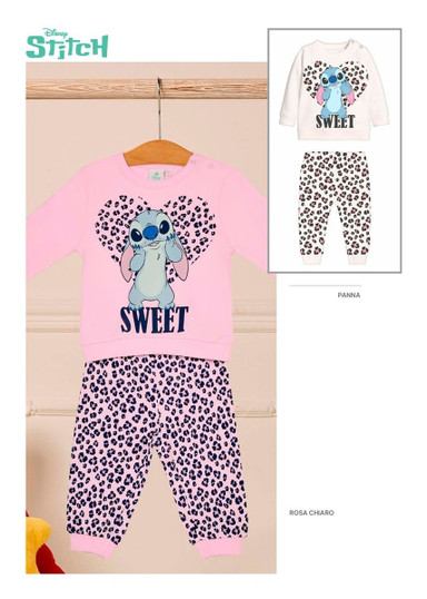 STITCH Pigiama neonata manica lunga in cotone interlock DY32P0317 SABOR