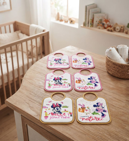 Ellepi (6 Pezzi) Bavaglini Neonata Disney Plastificati in Cotone WD9550 Offerta Multipack