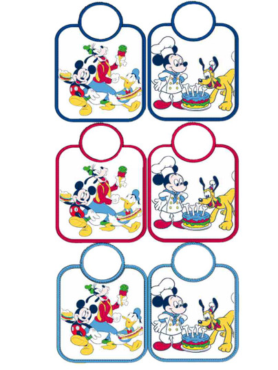 Ellepi (6 Pezzi) Bavaglini Neonato Disney Plastificati in Cotone WD9608 Offerta Multipack