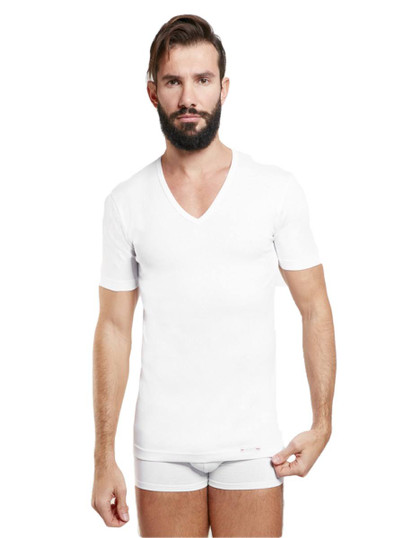 3 Pezzi T-shirt Uomo Mezza Manica Scollo a V Nottingham TV1600 in Cotone Bielastico