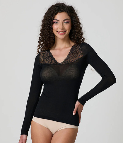 Jadea Maglia Donna Manica Lunga Scollo a V in Modal e Cashmere M4650