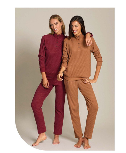 Jadea Pigiama Donna Invernale Lungo in Misto Cotone 5294