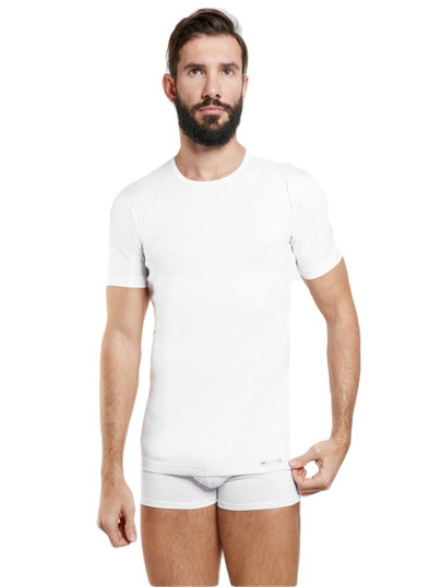 3 Pezzi T-Shirt Uomo Girocollo Mezza Manica Nottingham TM1600 in Cotone Costina