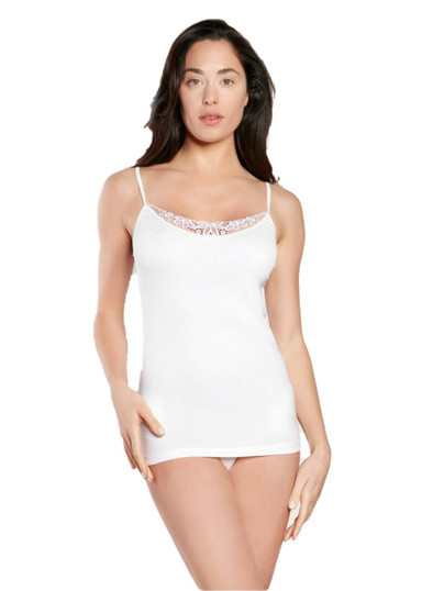 Canotta Donna Spalla Stretta Nottingham VS4311W con Inserti in Pizzo in Cotone