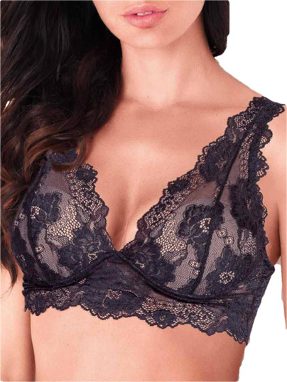 Reggiseno Push Up in Pizzo con Ferretto Scollatura Profonda  Bralette Gem Lormar
