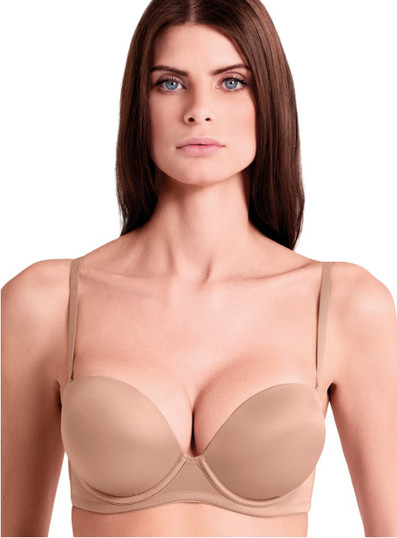 LORMAR Extra Double Reggiseno Donna Super Push Up a Fascia con Ferretto (Coppa B)