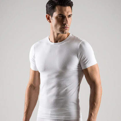 Issimo Shirt Uomo Mezza Manica Girocollo senza cuciture - 250