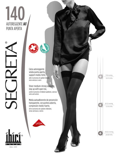 Calza Donna Ibici Autoreggente Segreta 140 den Punta Aperta e Tallone anatomico Calza Donna Ibici Autoreggente Segreta 140 den Punta Aperta e Tallone anatomico