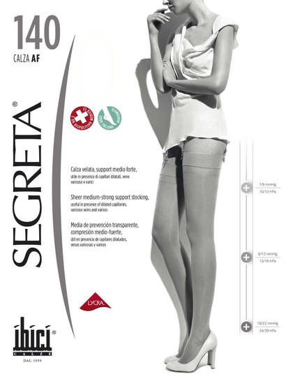 Ibici Segreta Calza 140 den con Tallone anatomico e punte rinforzate - 18/22 mmHg – 24/29 hPa
