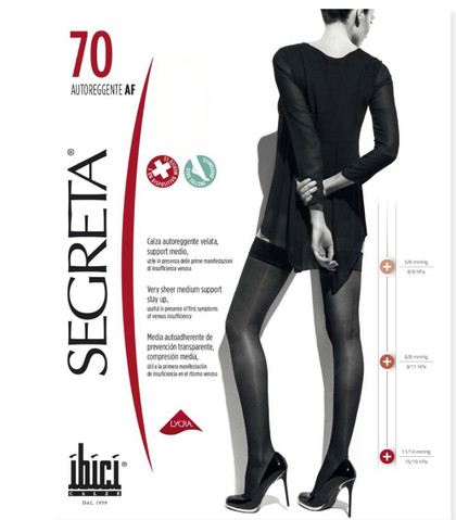 Ibici Segreta Calza Autoreggente 70 den Compressione 11/14 mmHg – 15/19 hPa