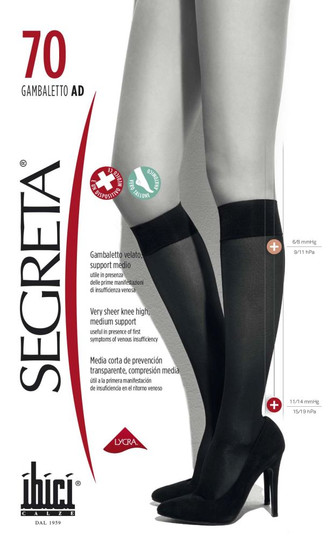 Gambaletto Donna Ibici Segreta 70 den con Tallone anatomico e punte rinforzate