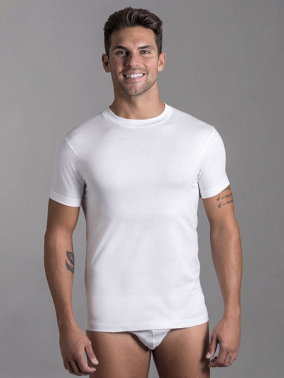 Luca  Maglia Uomo Girocollo Alto Mezza Manica in Cotone 8030