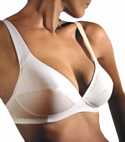 Gios Madrid Reggiseno Donna Scollo a V in Puro Cotone Senza Ferretto (Coppa B)